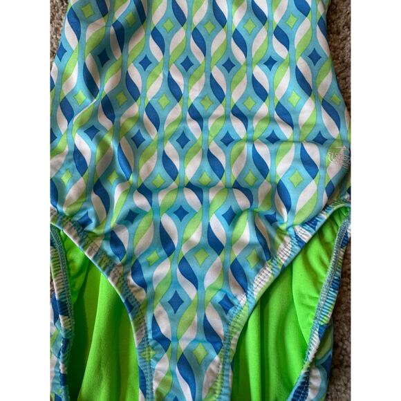 DOLFIN UGLY , UGLIES; Women’s swimsuit size 32. Green & Blue pattern - Picture 8 of 9